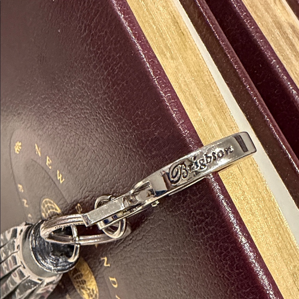 Brighton Black Tassel Keychain with Red and Cream Accents - Picture 4 of 7